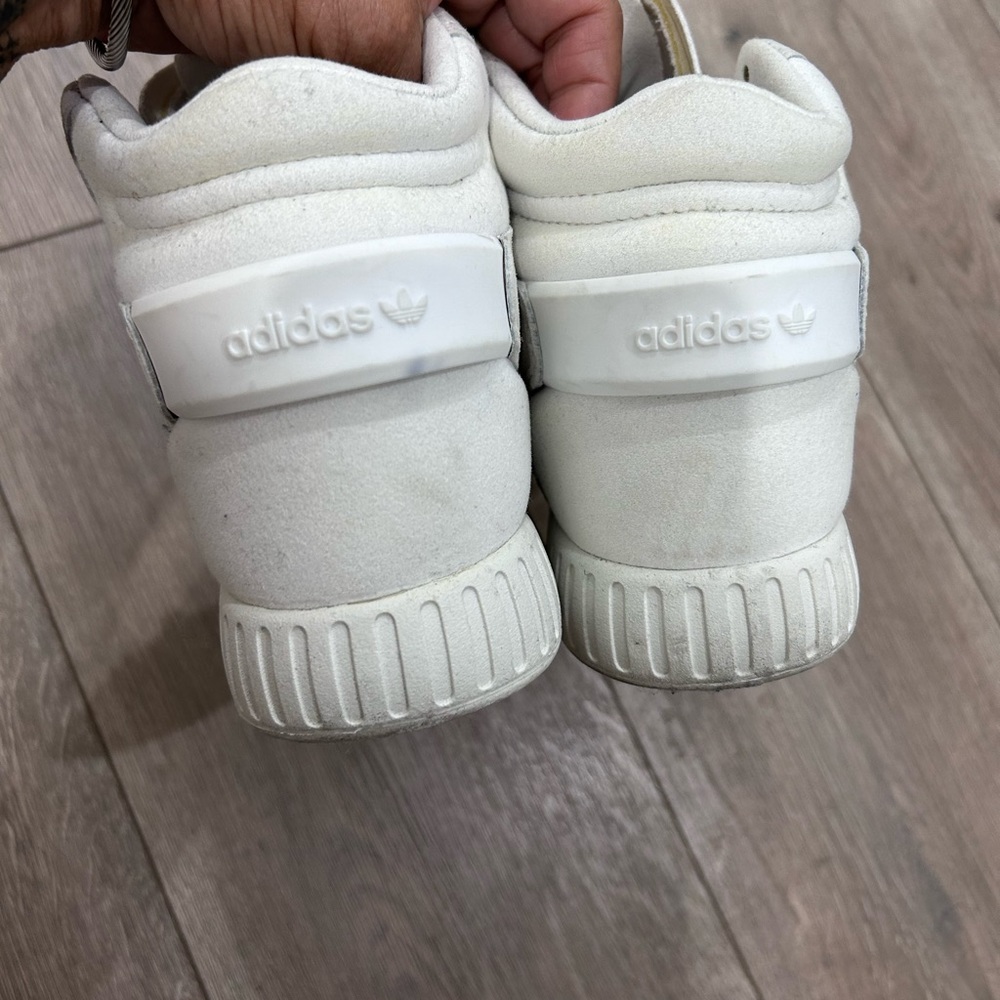 ADIDAS • White High Top Tubular Sneakers • 5.5 - Picture 7 of 8